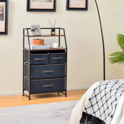 Industrial 4 Drawers Dresser Organizer Fabric Storage Organizer Chest Of Drawers - thumbnail 4