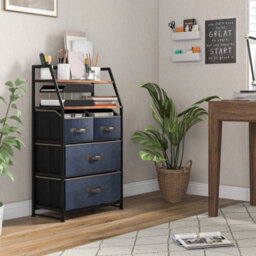 Industrial 4 Drawers Dresser Organizer Fabric Storage Organizer Chest Of Drawers - thumbnail 5