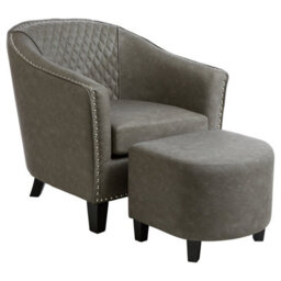 Orsina Comfortable Chair With Footstool, Stylish Armchair And Footstool, Sturdy Accent Chair With Footstool - thumbnail 1