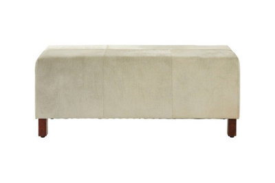 Orsina Natural Leather Bench With Wood Legs,genuine Cowhide Leather Seat With Tactile Hair Finish,storage Bench - image 1