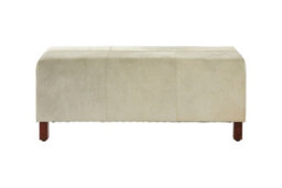 Premier Housewares Interiors By Premier Natural Leather Bench With Wood Legs,genuine Cowhide Leather Seat With Tactile Hair Finish,storage Bench