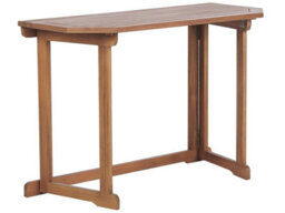 Beliani Balcony Table Acacia Wood 110 X 47 Cm Adjustable Folding - Weather-Resistant Outdoor Table - thumbnail 3