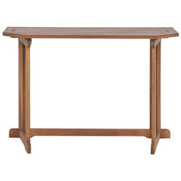 Beliani Balcony Table Acacia Wood 110 X 47 Cm Adjustable Folding - Weather-Resistant Outdoor Table - thumbnail 1