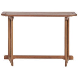 Beliani Balcony Table Acacia Wood 110 X 47 Cm Adjustable Folding - Weather-Resistant Outdoor Table