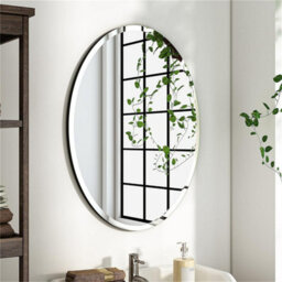 Artloge 60X80Cm High Definition Frameless Oval Wall Mirror For Bathroom Vanity,bevel Edge - thumbnail 7