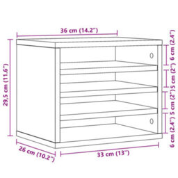 Walplus Desk Organiser Brown Oak 36X26X29.5 Cm Engineered Wood - thumbnail 9