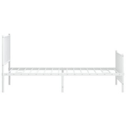 Berkfield Metal Bed Frame With Headboard And Footboard White 100X190 Cm - thumbnail 6