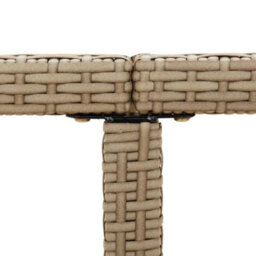 Berkfield Garden Table Beige 109X107X74 Cm Poly Rattan&solid Wood Acacia - thumbnail 7
