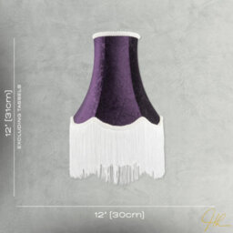 Happy Homewares Victorian Styled Vintage Tall Lamp Shade In Purple Floral Velvet - thumbnail 7