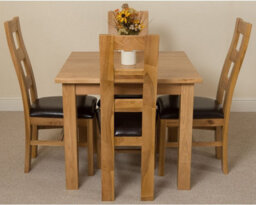 That's Furniture Oslo 90 X 90 Cm Oak Small Dining Table And 4 Chairs Dining Set With Yale Oak Chairs - thumbnail 2