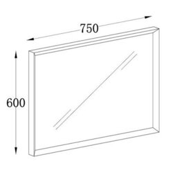 Plum&clay Luna Gloss White Framed Bathroom Mirror (H)60Cm (W)75Cm - thumbnail 2