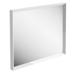 Plum&clay Luna Gloss White Framed Bathroom Mirror (H)60Cm (W)75Cm