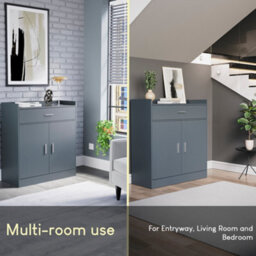 Lassic Vida Designs Dalby Grey 2 Door 1 Drawer Shoe Storage Cabinet - thumbnail 9
