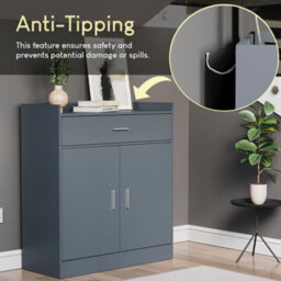Lassic Vida Designs Dalby Grey 2 Door 1 Drawer Shoe Storage Cabinet - thumbnail 6