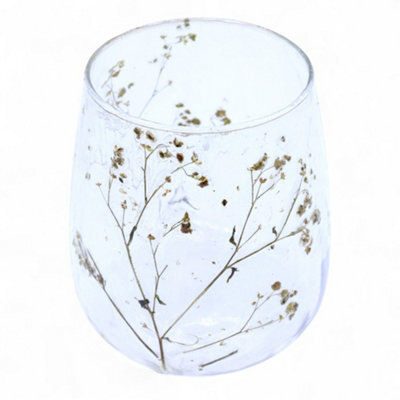 Serenityy Natural Floral Recycled Glass Candle Holder Margarita - Handmade 12X11Cm - Multicolour - image 1