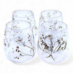 Serenityy Natural Floral Recycled Glass Candle Holder Margarita - Handmade 12X11Cm - Multicolour - thumbnail 9