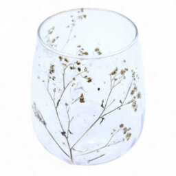 Serenityy Natural Floral Recycled Glass Candle Holder Margarita - Handmade 12X11Cm - Multicolour