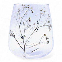 Serenityy Natural Floral Recycled Glass Candle Holder Margarita - Handmade 12X11Cm - Multicolour - thumbnail 2