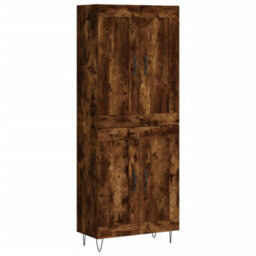 Berkfield Highboard Smoked Oak 69.5X34X180 Cm Engineered Wood - thumbnail 2