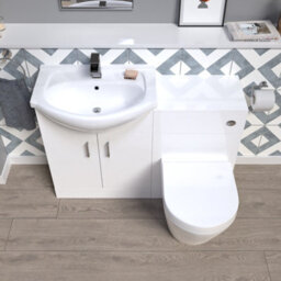 Nes Home 1150mm White Vanity Unit With Basin, Wc Unit & Back To Wall Toilet - thumbnail 3