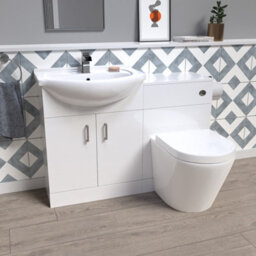 Nes Home 1150mm White Vanity Unit With Basin, Wc Unit & Back To Wall Toilet - thumbnail 4
