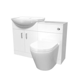 Nes Home 1150mm White Vanity Unit With Basin, Wc Unit & Back To Wall Toilet - thumbnail 5