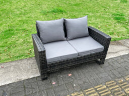 Fimous Rattan Garden Furniture Set 6 Seater Patio Outdoor Lounge Sofa Set With Rectangular Dining Table For Balcony - thumbnail 5