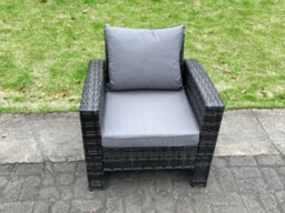 Fimous Rattan Garden Furniture Set 6 Seater Patio Outdoor Lounge Sofa Set With Rectangular Dining Table For Balcony - thumbnail 4