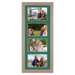 AK Frames 50X20Cm Rose Gold Modern Multi Photo Frame With Emerald Mount - Holds 4 Apertures (4X) 6X4 Photos - thumbnail 1