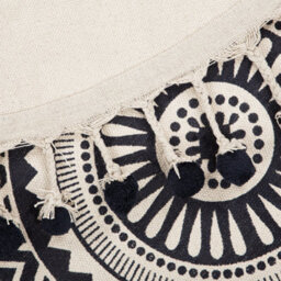 Beliani Cream And Navy Round Cotton Rug 120 Cm With Tassels - thumbnail 4