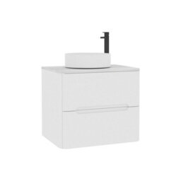 Royal Bathrooms Venice 600mm Gloss White Wall Mounted Bathroom Countertop Vanity Unit 2 Drawer With Art Basin - thumbnail 7