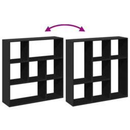 Berkfield Room Divider Bookcase Black 102X29X103.5 Cm Engineered Wood - thumbnail 8