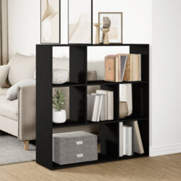 Berkfield Room Divider Bookcase Black 102X29X103.5 Cm Engineered Wood - thumbnail 4