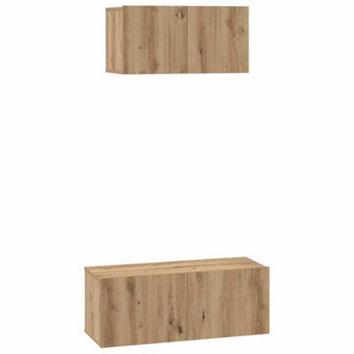 Berkfield Modern Tv Cabinet Set Wall-Mounted 2 Pcs Artisan Oak 80 X 30 X 30 Cm