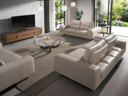 Angel Cerda Stylish Round Corner Table In Walnut And Black Steel - thumbnail 3