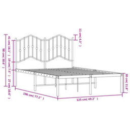 Berkfield Metal Bed Frame Without Mattress With Headboard Black 120X190Cm - thumbnail 9