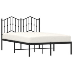 Berkfield Metal Bed Frame Without Mattress With Headboard Black 120X190Cm - thumbnail 3