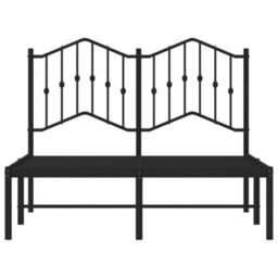 Berkfield Metal Bed Frame Without Mattress With Headboard Black 120X190Cm - thumbnail 5