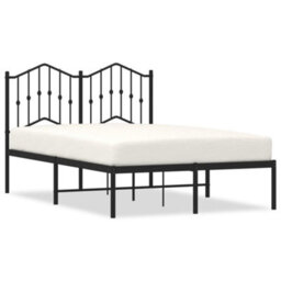 Berkfield Metal Bed Frame Without Mattress With Headboard Black 120X190Cm - thumbnail 2