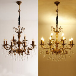 Vrygle 100Cm French Country Crystal Chandeliers Ceiling Light 12 Lights Vintage Pendant Light For Living Room E14 - thumbnail 6