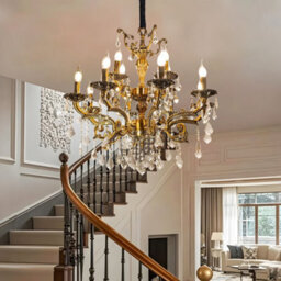 Vrygle 100Cm French Country Crystal Chandeliers Ceiling Light 12 Lights Vintage Pendant Light For Living Room E14 - thumbnail 9
