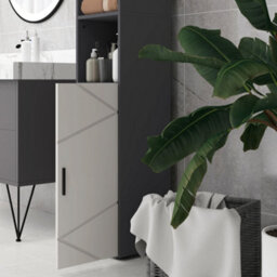 Kleankin Tall Bathroom Storage Cabinet With Soft Close Mechanism, Grey - thumbnail 8