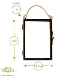 "Nicola Spring Hanging Metal Photo Frame - 4"" X 6"" - Black - Picture Frame Wall Mounted Frame With Rope" - thumbnail 3