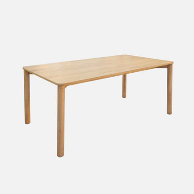 Sweeek - 6-Seater Rectangular Dining Table With Rubberwood And Natural Oak Veneer - 180 X 100 X 75 Cm - Solene - image 1