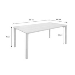 Sweeek - 6-Seater Rectangular Dining Table With Rubberwood And Natural Oak Veneer  - 180 X 100 X 75 Cm - Solene - thumbnail 4