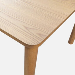 Sweeek - 6-Seater Rectangular Dining Table With Rubberwood And Natural Oak Veneer  - 180 X 100 X 75 Cm - Solene - thumbnail 3