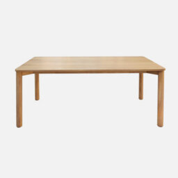 Sweeek - 6-Seater Rectangular Dining Table With Rubberwood And Natural Oak Veneer  - 180 X 100 X 75 Cm - Solene - thumbnail 2