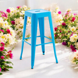 Minster Bar Stool - Metal - L41 X W41 X H76 Cm - Blue - thumbnail 3