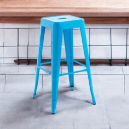 Minster Bar Stool - Metal - L41 X W41 X H76 Cm - Blue - thumbnail 5