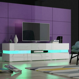 White 177Cm Tv Stand High Gloss Rgb Led - thumbnail 3